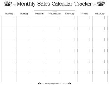 Good Gift Advice Free Downloads - Monthly Sales Tracker Calendar